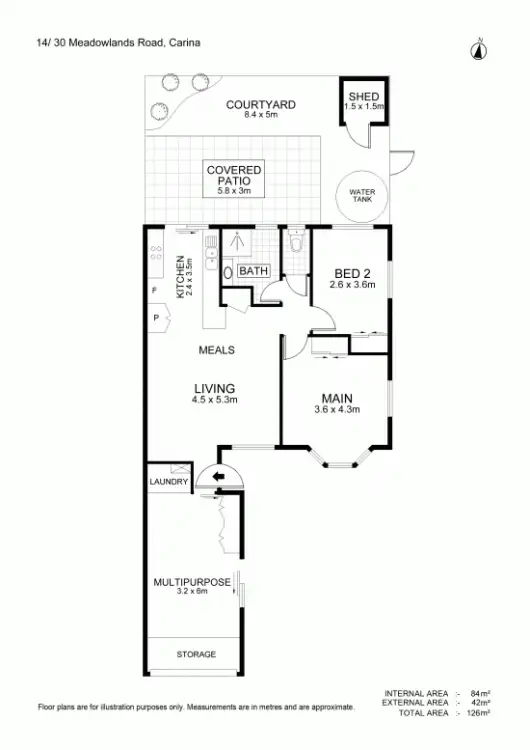 Floorplan of Homely villa listing, 14 / 30 Meadowlands Rd, Carina QLD 4152