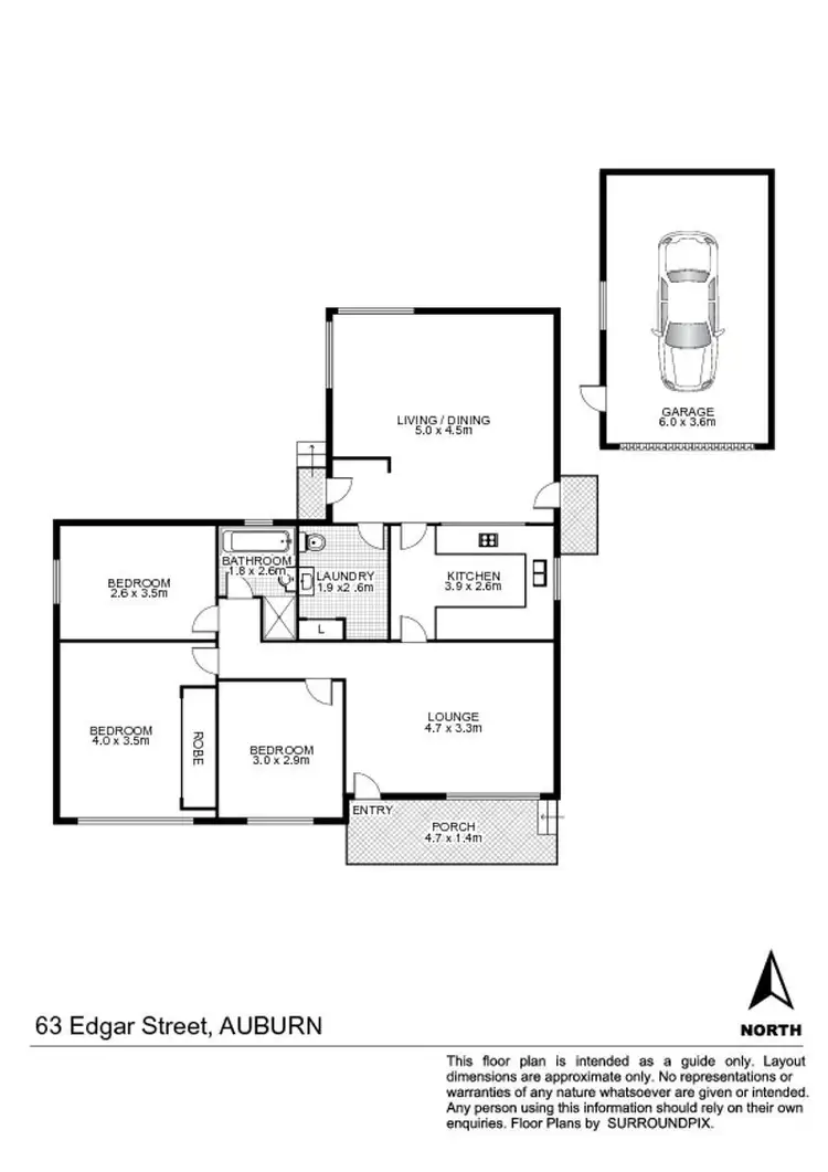 Floorplan of Homely house listing, 63 Edgar St, Auburn NSW 2144