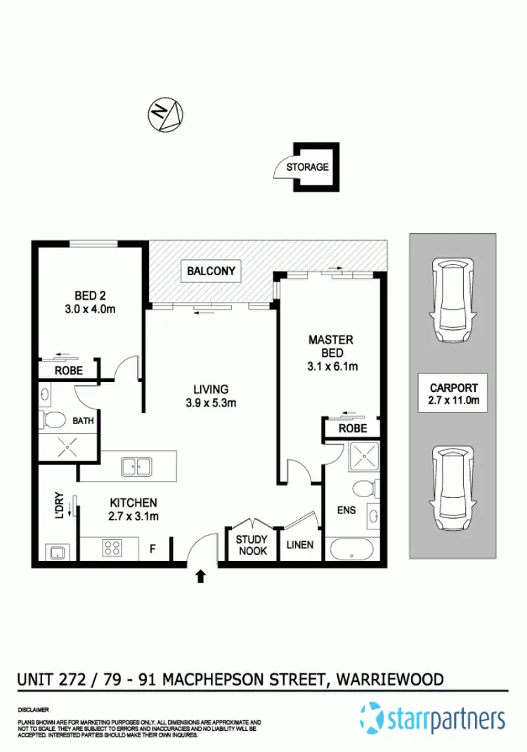 Floorplan of Homely unit listing, 272/79-91 Macpherson St, Warriewood NSW 2102