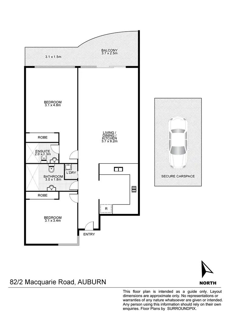 Floorplan of Homely unit listing, 82/2 Macquarie Road, Auburn NSW 2144