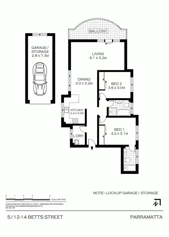 Floorplan of Homely unit listing, 5/12-14 Betts Street, Parramatta NSW 2150
