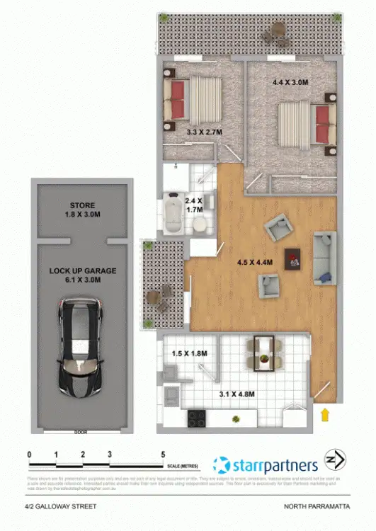Floorplan of Homely unit listing, 4/2 Galloway Street, North Parramatta NSW 2151