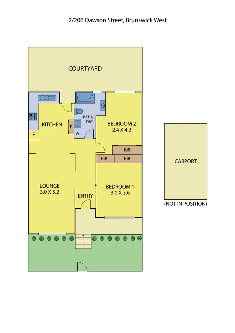Floorplan of Homely unit listing, 2/206 Dawson Street, Brunswick West VIC 3055