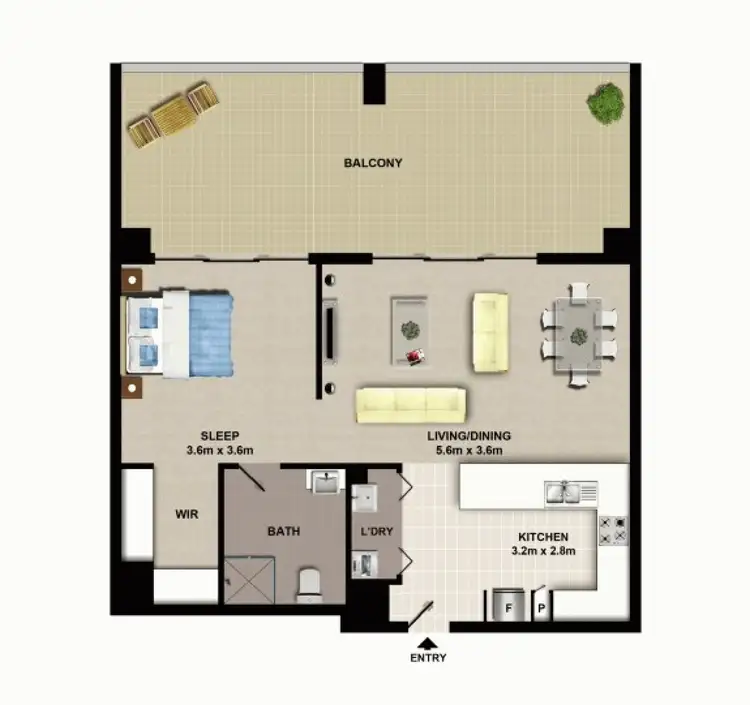 Floorplan of Homely apartment listing, 606C/8 Bourke Street, Mascot NSW 2020