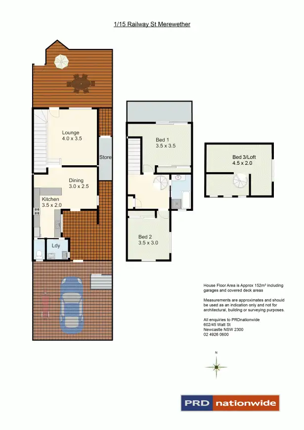 Floorplan of Homely townhouse listing, 1/15 Railway Street, Merewether NSW 2291