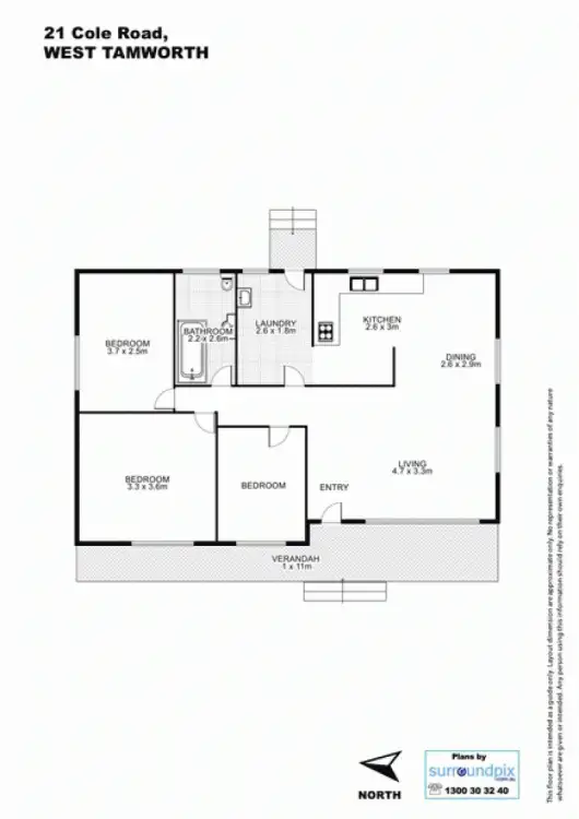 Floorplan of Homely house listing, 21 Cole Road, Tamworth NSW 2340
