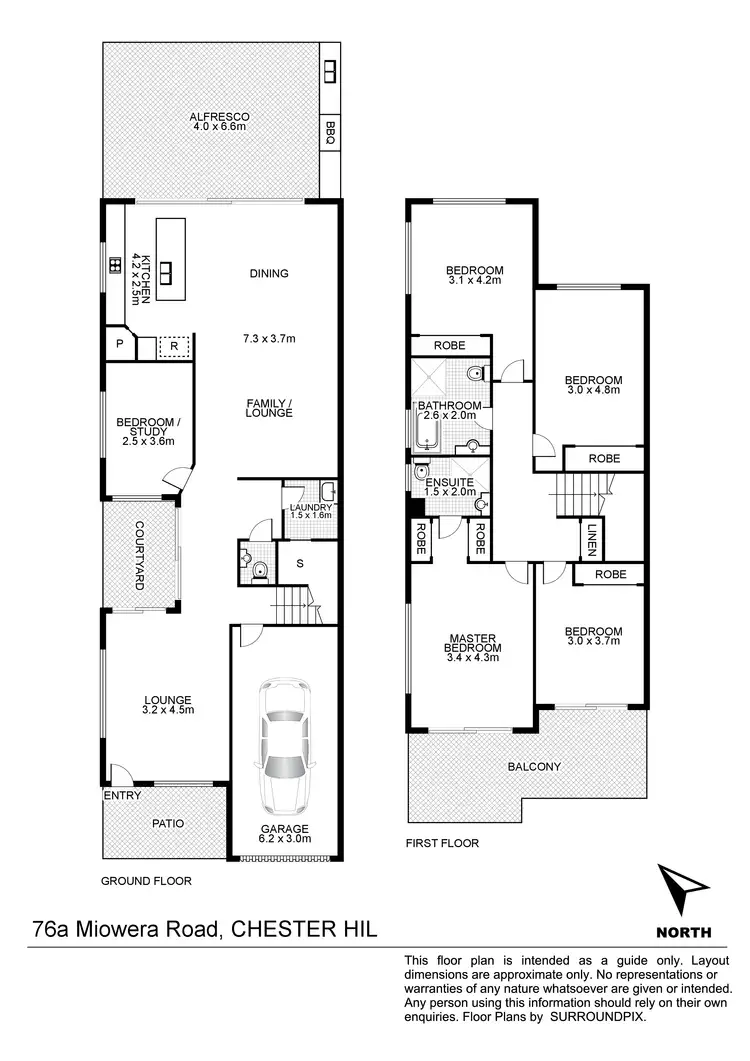 Floorplan of Homely semi-detached listing, 76a Miowera Rd, Chester Hill NSW 2162