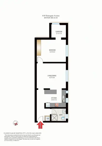Floorplan of Homely unit listing, 4/60 Ramsgate Avenue, Bondi Beach NSW 2026