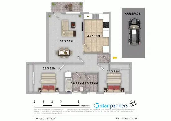 Floorplan of Homely unit listing, 6/11 Albert Street, North Parramatta NSW 2151