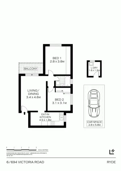 Floorplan of Homely unit listing, 6/694 Victoria Rd, Ryde NSW 2112