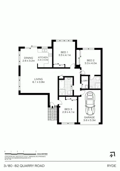 Floorplan of Homely villa listing, 3/80-82 Quarry Rd, Ryde NSW 2112