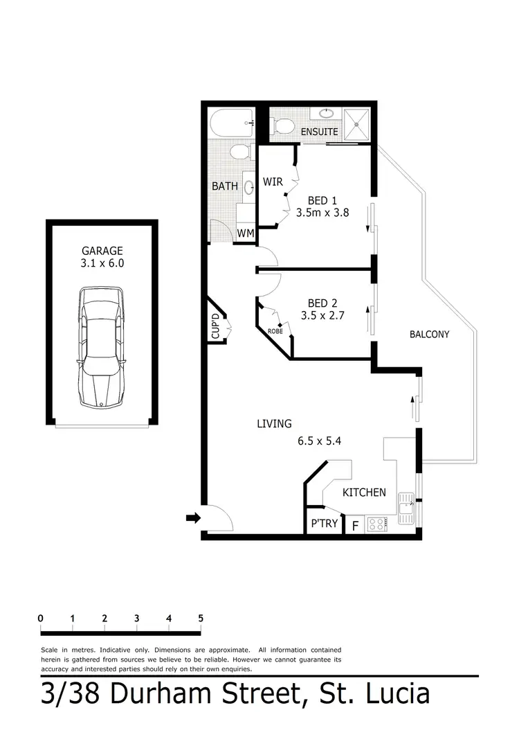 Floorplan of Homely unit listing, 3/38 Durham Street, St Lucia QLD 4067