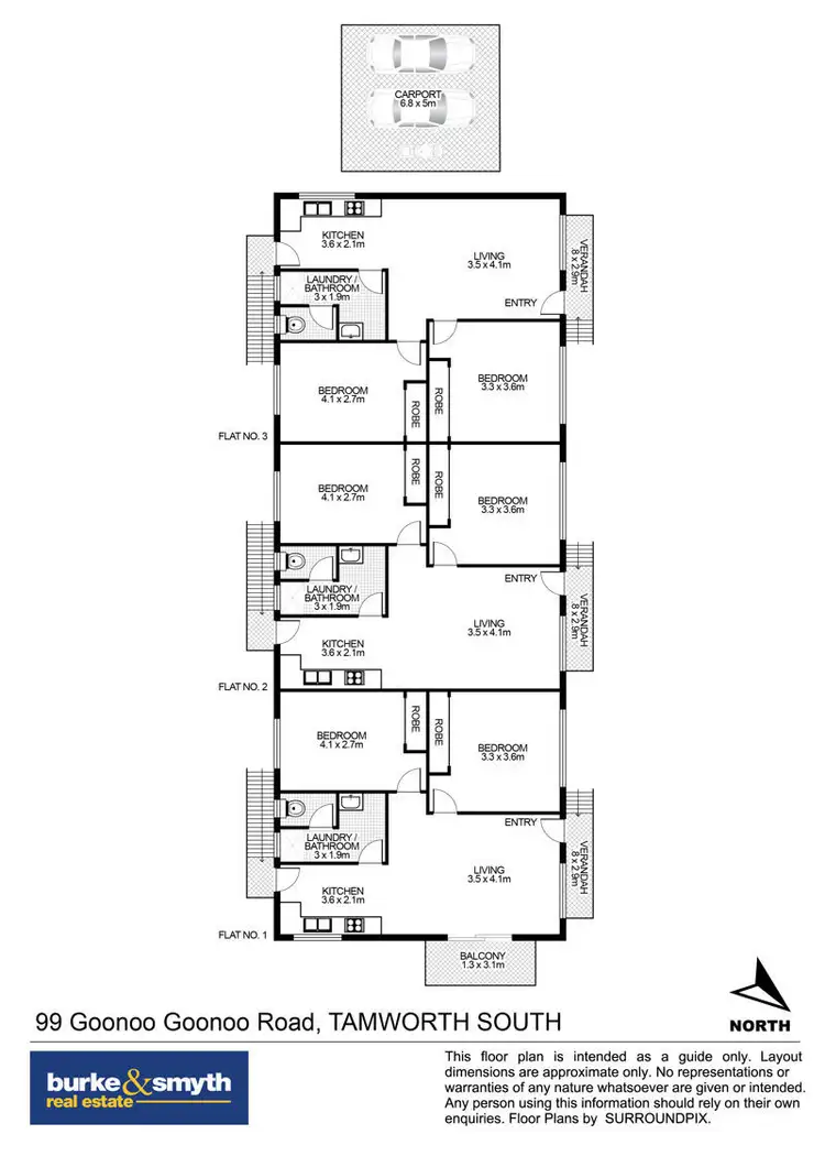 Floorplan of Homely unit listing, 99 Goonoo Goonoo Road, Tamworth NSW 2340