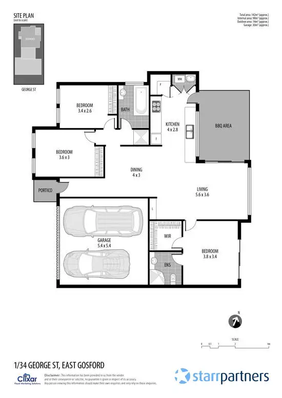Floorplan of Homely villa listing, 1/34 George Street, East Gosford NSW 2250