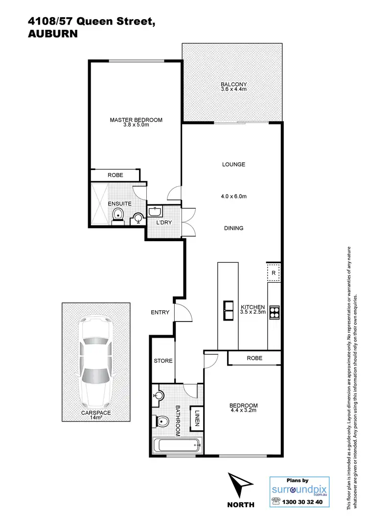 Floorplan of Homely unit listing, 4108/57 Queen Street, Auburn NSW 2144