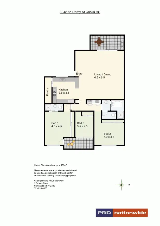 Floorplan of Homely apartment listing, 304/185 Darby Street, Cooks Hill NSW 2300