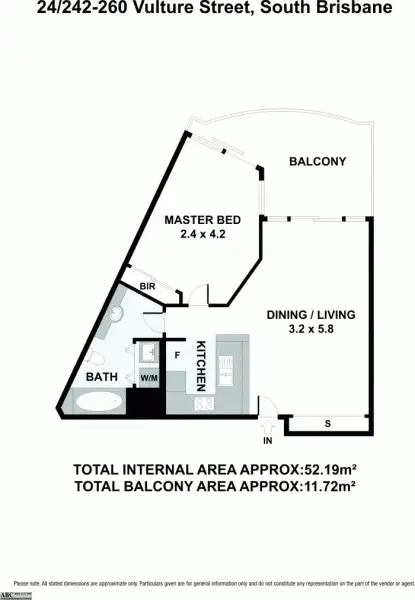 Floorplan of Homely apartment listing, 24/242 Vulture Street, South Brisbane QLD 4101