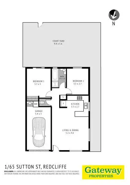 Floorplan of Homely unit listing, 1/65 Sutton Street, Redcliffe QLD 4020