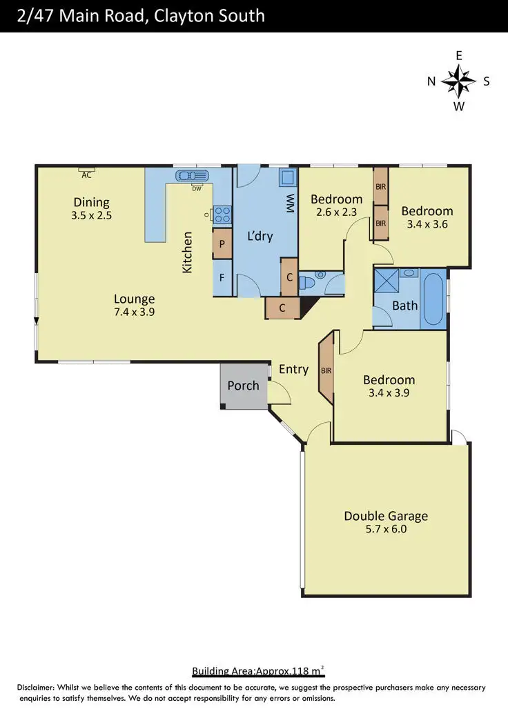 Floorplan of Homely unit listing, 2/47 Main Road, Clayton South VIC 3169
