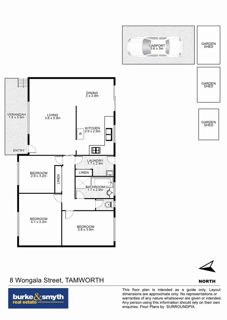 Floorplan of Homely house listing, 8 Wongala Street, Tamworth NSW 2340