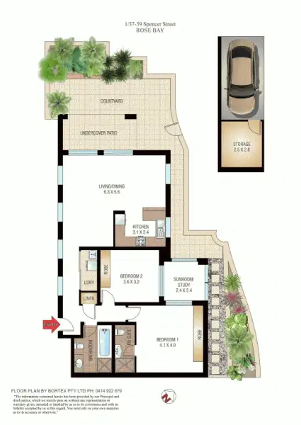 Floorplan of Homely unit listing, 1/37-39 Spencer Street, Rose Bay NSW 2029