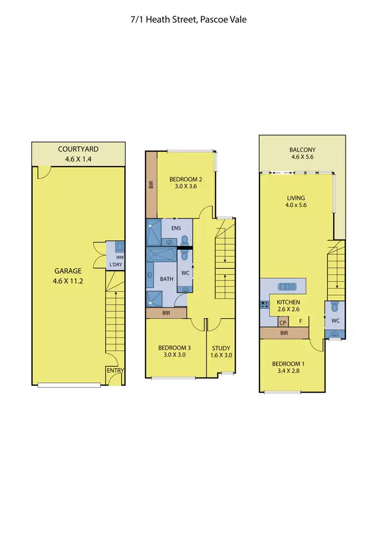 Floorplan of Homely townhouse listing, 7/1 Heath Street, Pascoe Vale VIC 3044