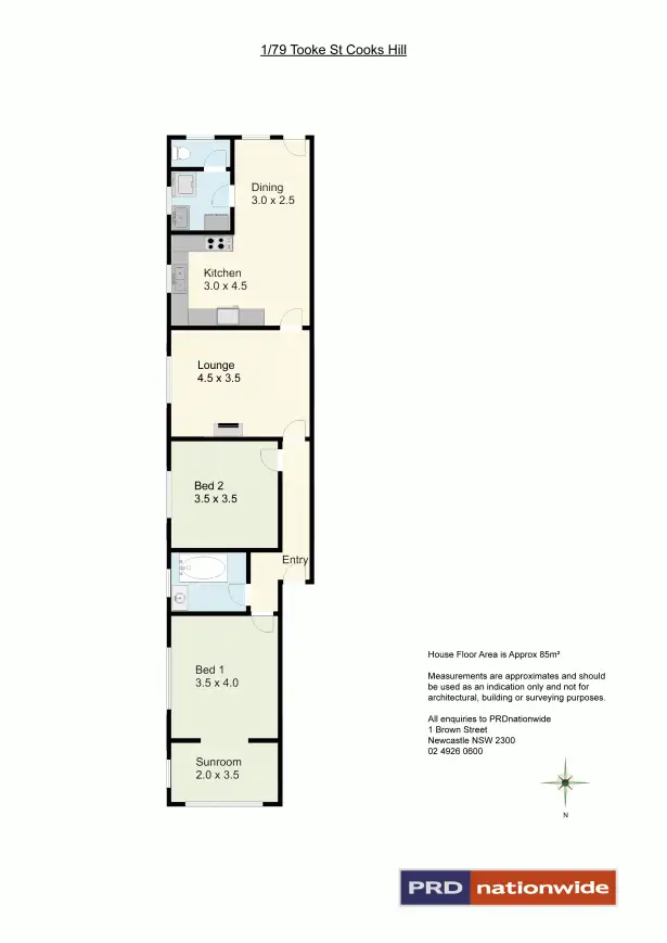 Floorplan of Homely townhouse listing, 1/79 Tooke Street - OLD, Cooks Hill NSW 2300