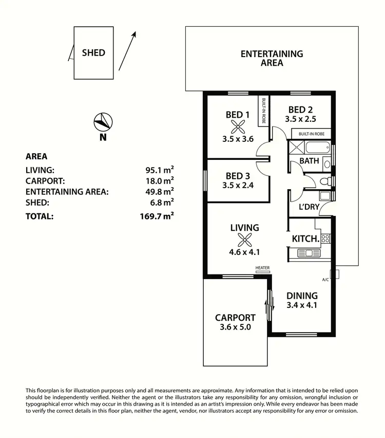 Floorplan of Homely unit listing, 1/20 Hartman Road, Mount Barker SA 5251