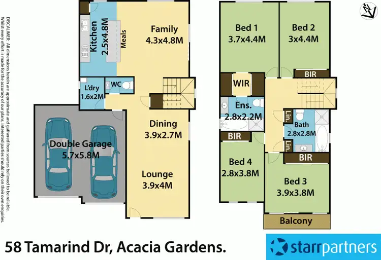 Floorplan of Homely house listing, 58 Tamarind Drive, Acacia Gardens NSW 2763
