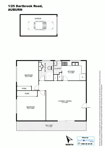 Floorplan of Homely unit listing, 1/25 Dartbrook Road, Auburn NSW 2144