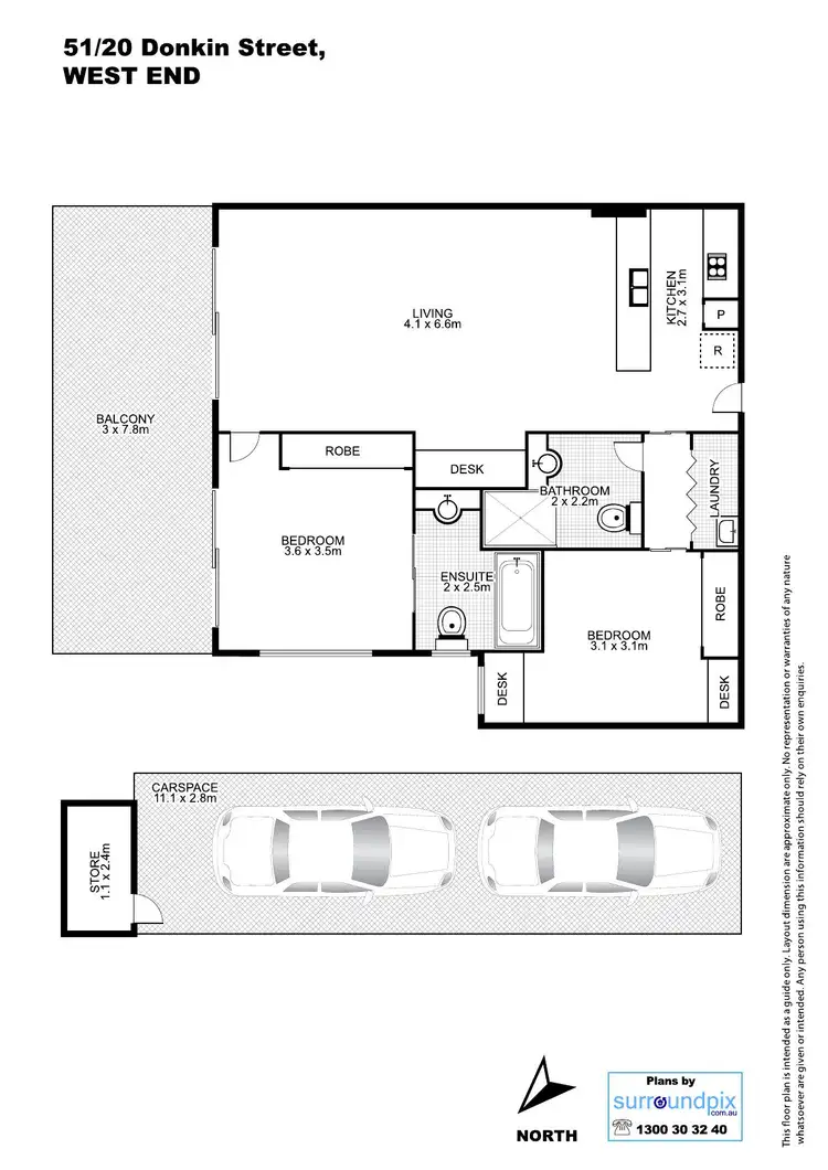 Floorplan of Homely unit listing, 51/20 Donkin Street, West End QLD 4101