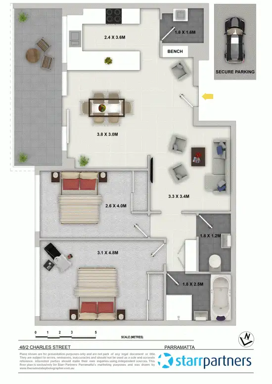 Floorplan of Homely unit listing, 48/2 Charles Street, Parramatta NSW 2150