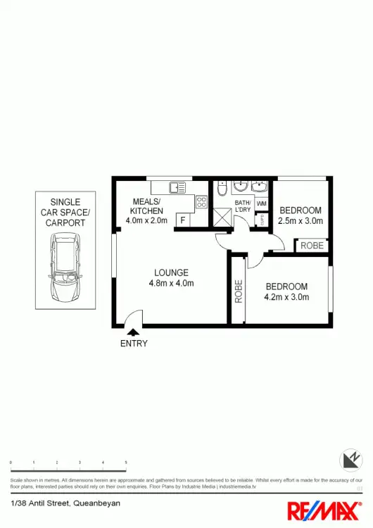 Floorplan of Homely unit listing, 1/38 Antill Street, Queanbeyan NSW 2620