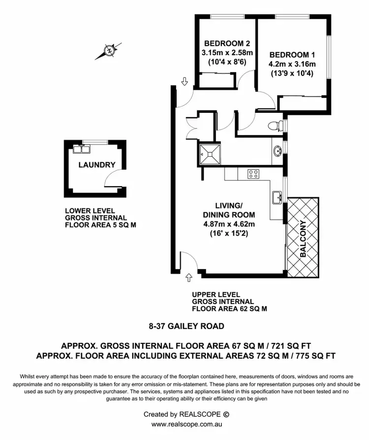 Floorplan of Homely unit listing, Unit 8/37 Gailey Road, Taringa QLD 4068