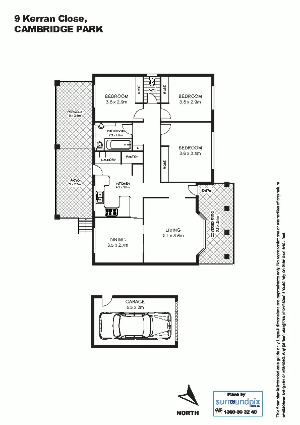 Floorplan of Homely house listing, 9 Kerran Close, Cambridge Park NSW 2747