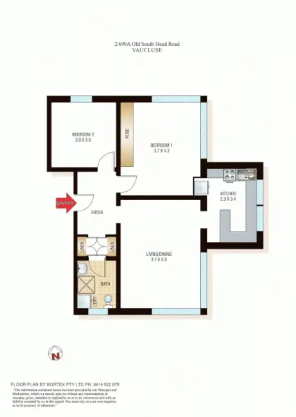 Floorplan of Homely unit listing, 2/699a Old South Head Road, Vaucluse NSW 2030