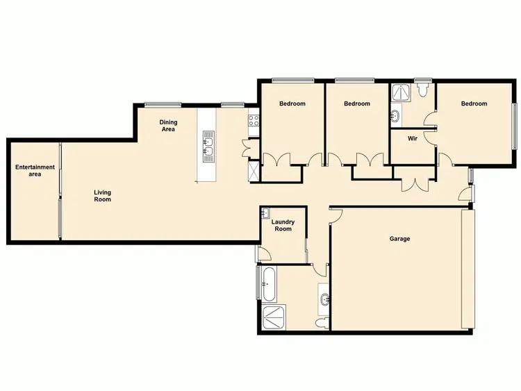 Floorplan of Homely semi-detached listing, 1/13 Morrow Street, Caboolture QLD 4510