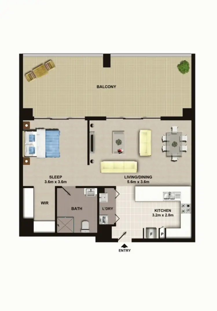 Floorplan of Homely apartment listing, 606C/8 Bourke Street, Mascot NSW 2020