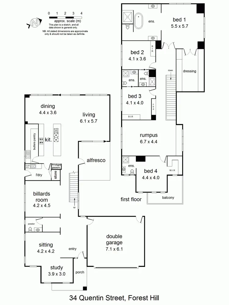 Floorplan of Homely house listing, 34 Quentin Street, Forest Hill VIC 3131