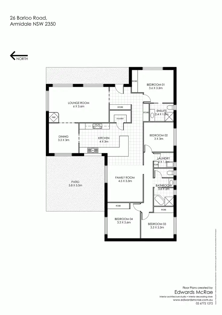 Floorplan of Homely rural property listing, 26 Barloo Road, Armidale NSW 2350