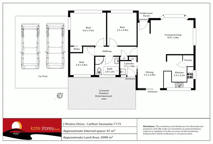 Floorplan of Homely house listing, 2 Riviera Drive, Carlton TAS 7173