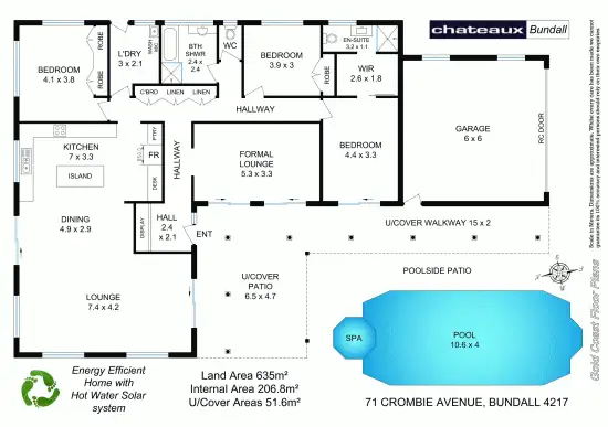 Floorplan of Homely house listing, 71 Crombie Avenue, Bundall QLD 4217