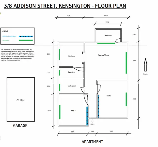 Floorplan of Homely apartment listing, 3/28 Addison Street, Kensington NSW 2033