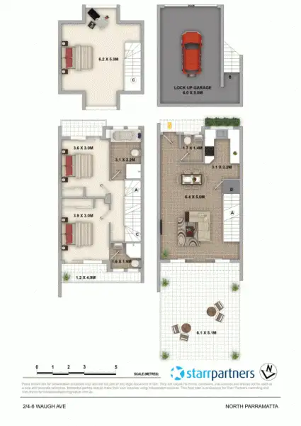 Floorplan of Homely townhouse listing, 2/4-8 Waugh Avenue, North Parramatta NSW 2151