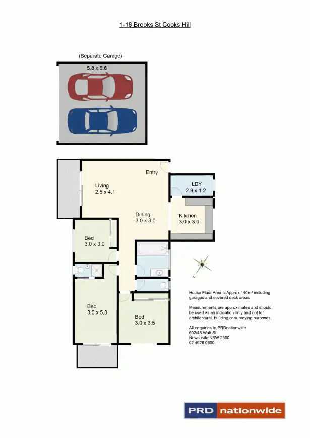 Floorplan of Homely unit listing, 1/18 Brooks Street, Cooks Hill NSW 2300
