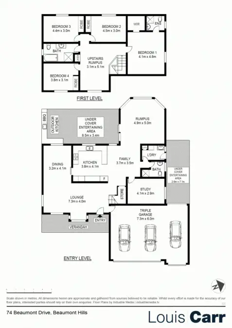 Floorplan of Homely house listing, 74 Beaumont Drive, Beaumont Hills NSW 2155