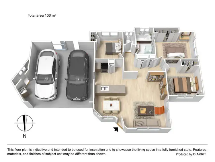 Floorplan of Homely semi-detached listing, 1/84 Honeymyrtle Drive, Banora Point NSW 2486