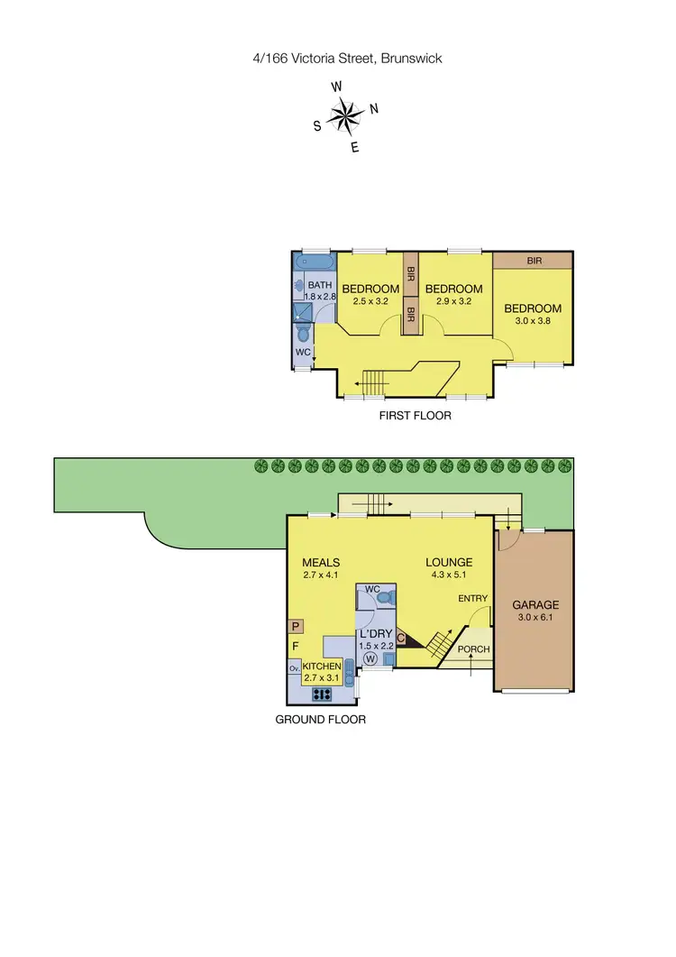 Floorplan of Homely townhouse listing, 4/166 Victoria St, Brunswick VIC 3056