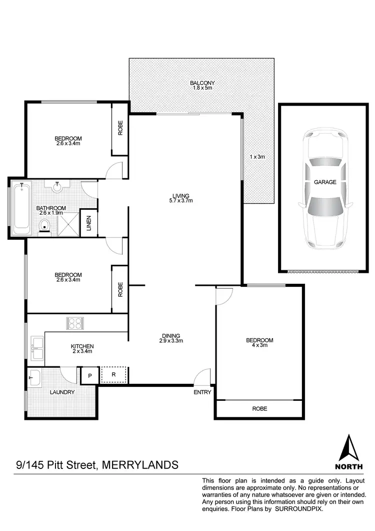 Floorplan of Homely unit listing, 9/145 Pitt Street, Merrylands NSW 2160
