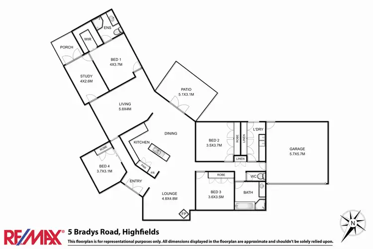 Floorplan of Homely house listing, 5 Bradys Road, Highfields QLD 4352